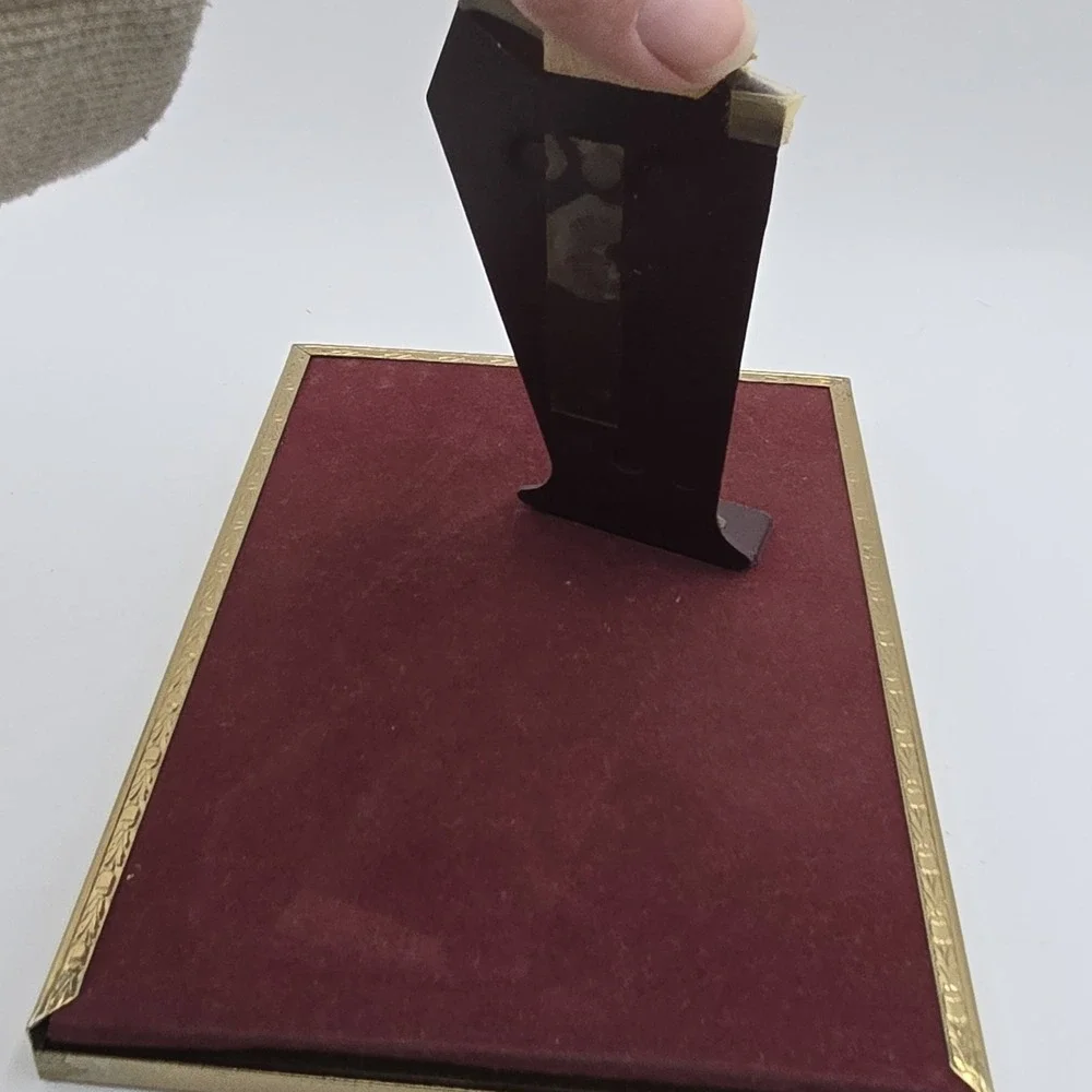MCM Brass/Gold Tone Metal Picture Frames With Photo‎ Of Girl With Big Hair